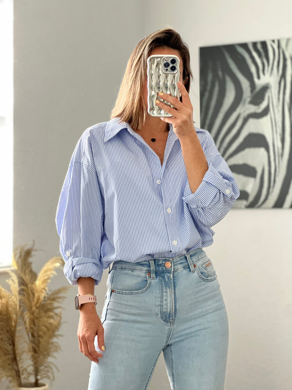 Over  size Stripes    blouse