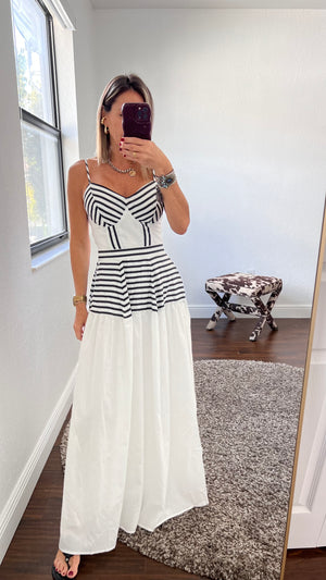 Black  stripes maxi   dress