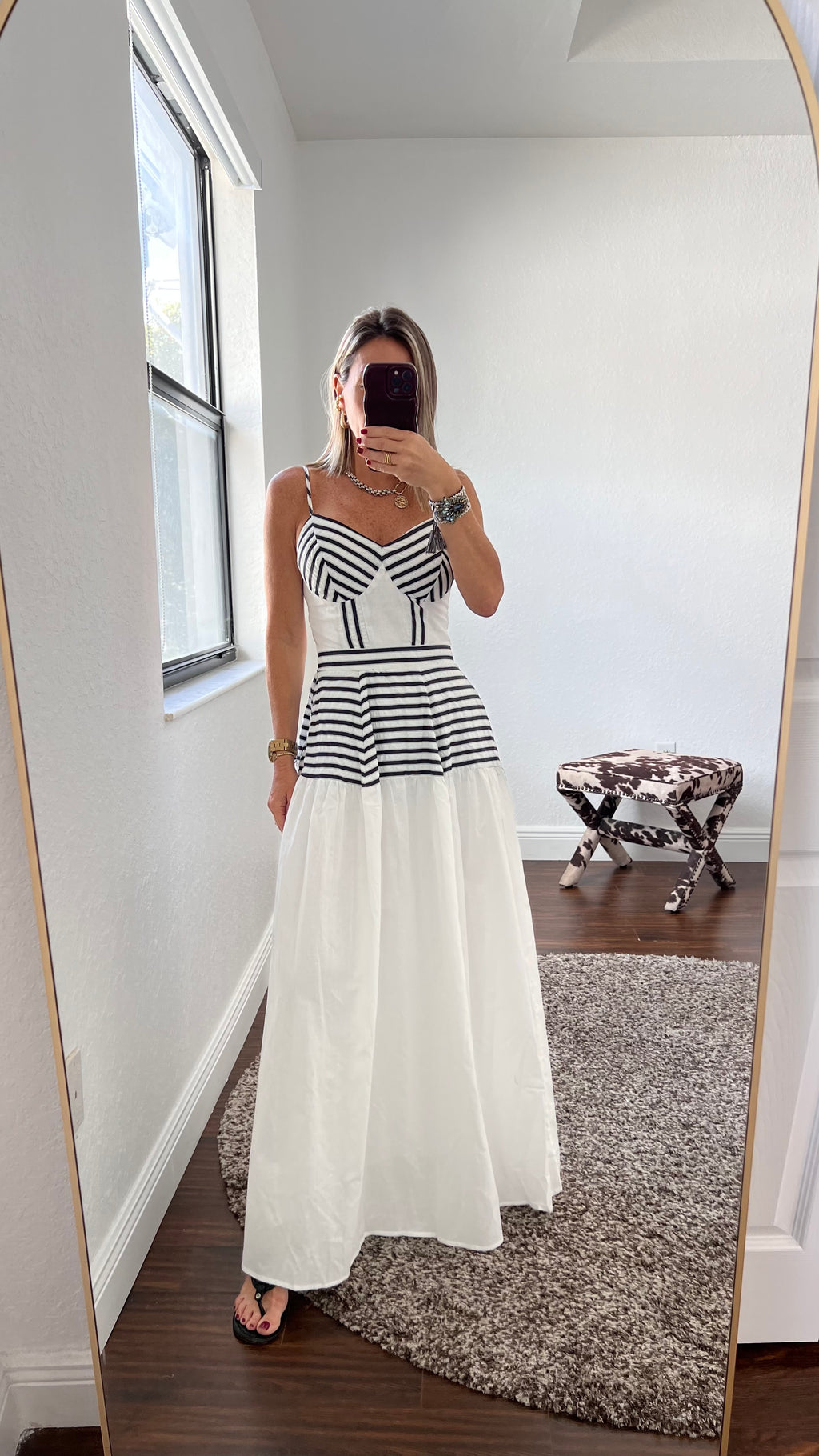 Black  stripes maxi   dress