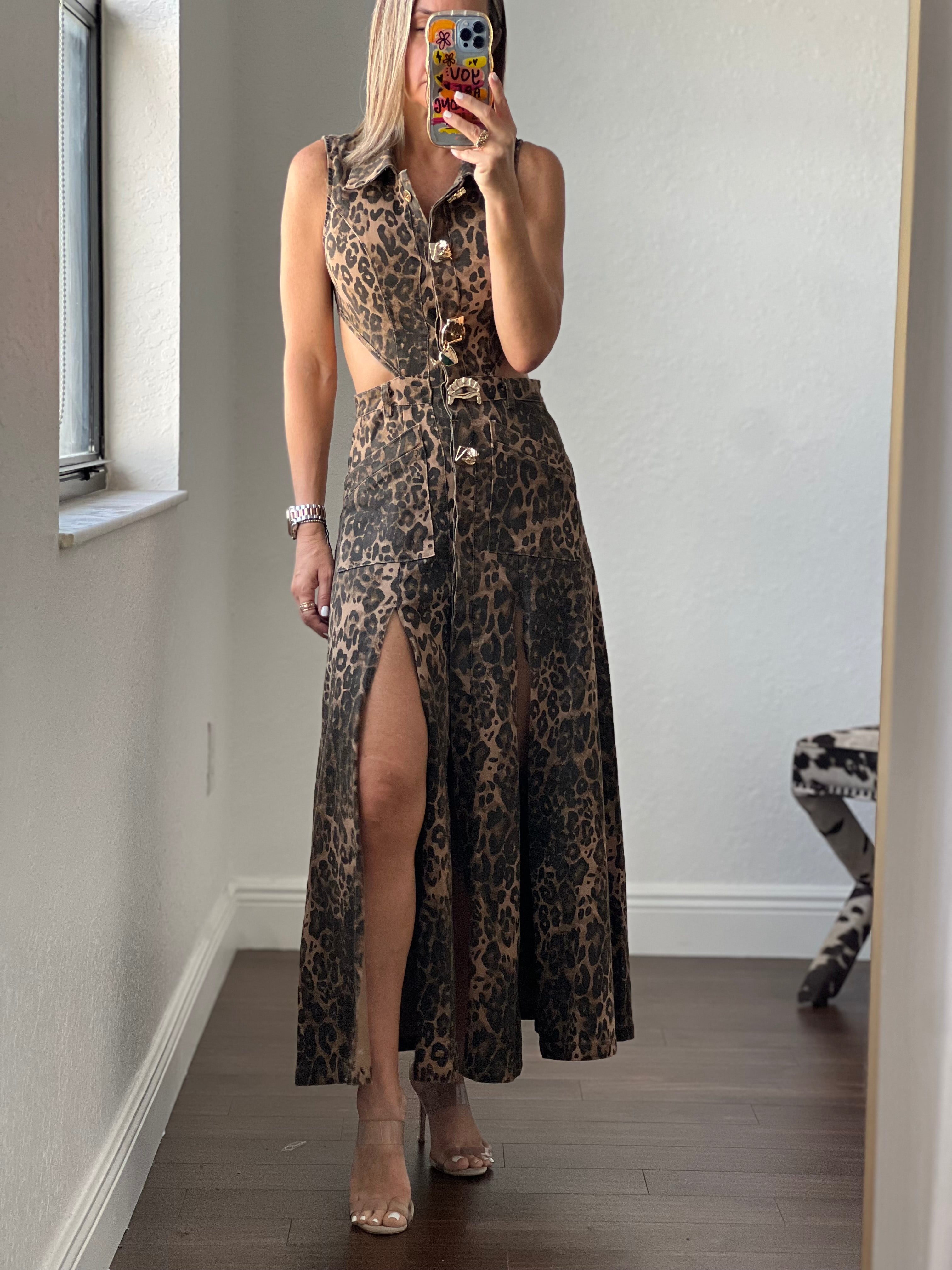 Muy fancy  Animal print  signature long dress