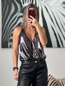 Black  sequins   bodysuit