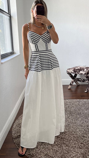 Black  stripes maxi   dress