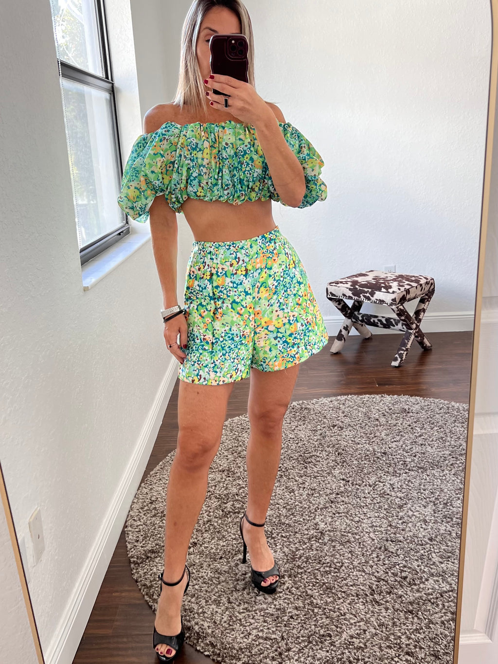 Set floral Short and  Matching top