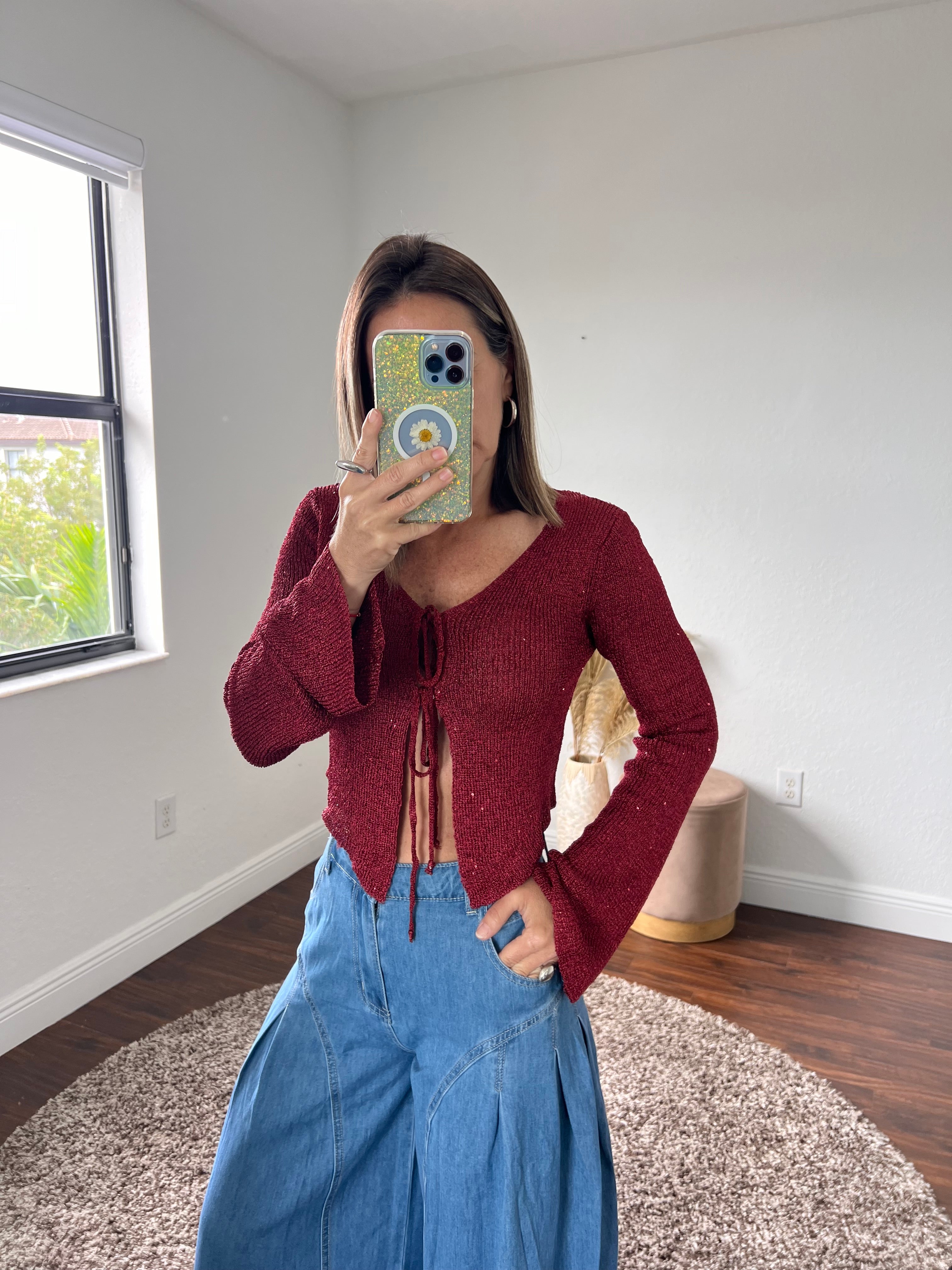 Red wine   knitted top