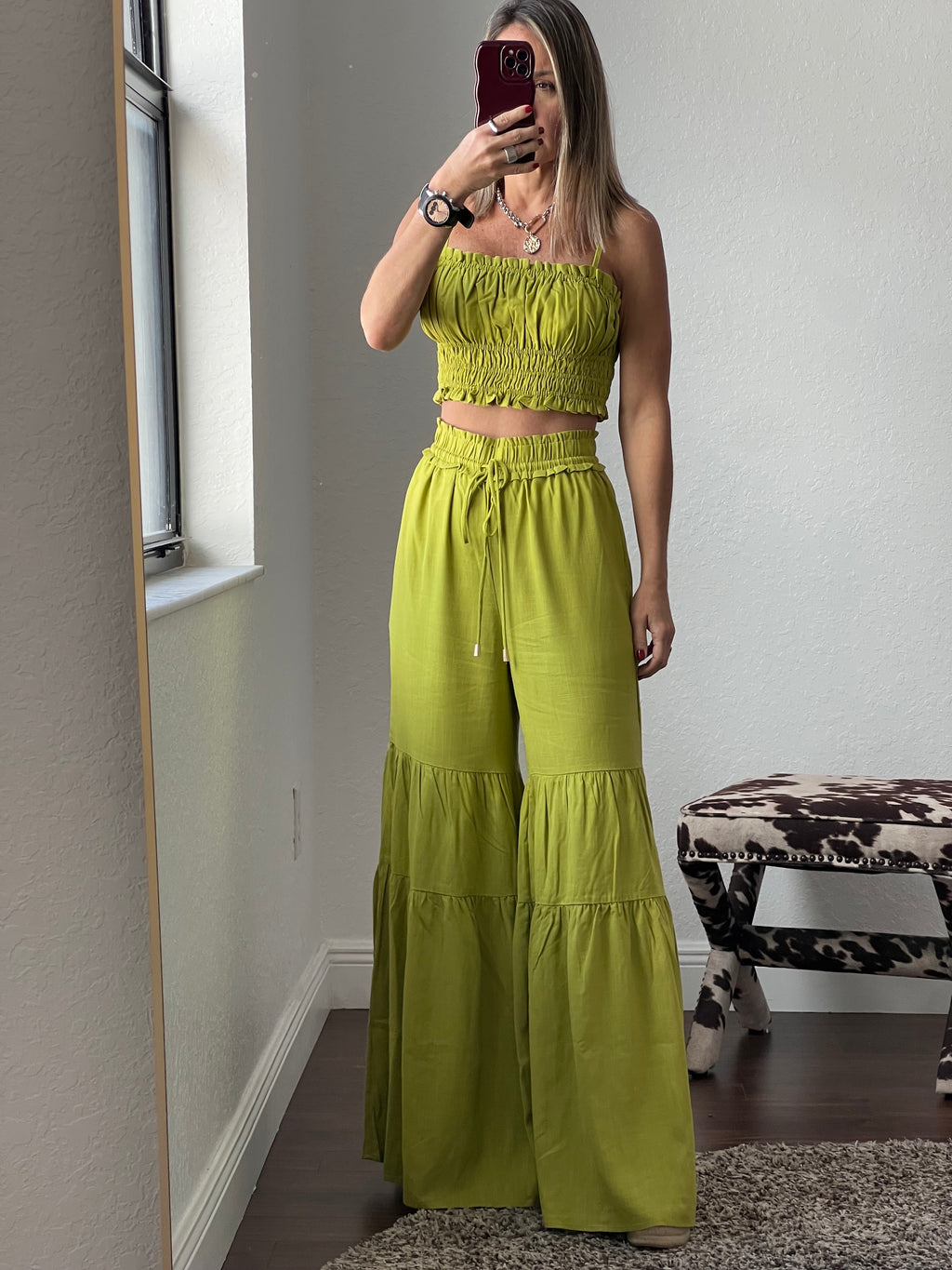 Athena Two-Piece set in Pistacho