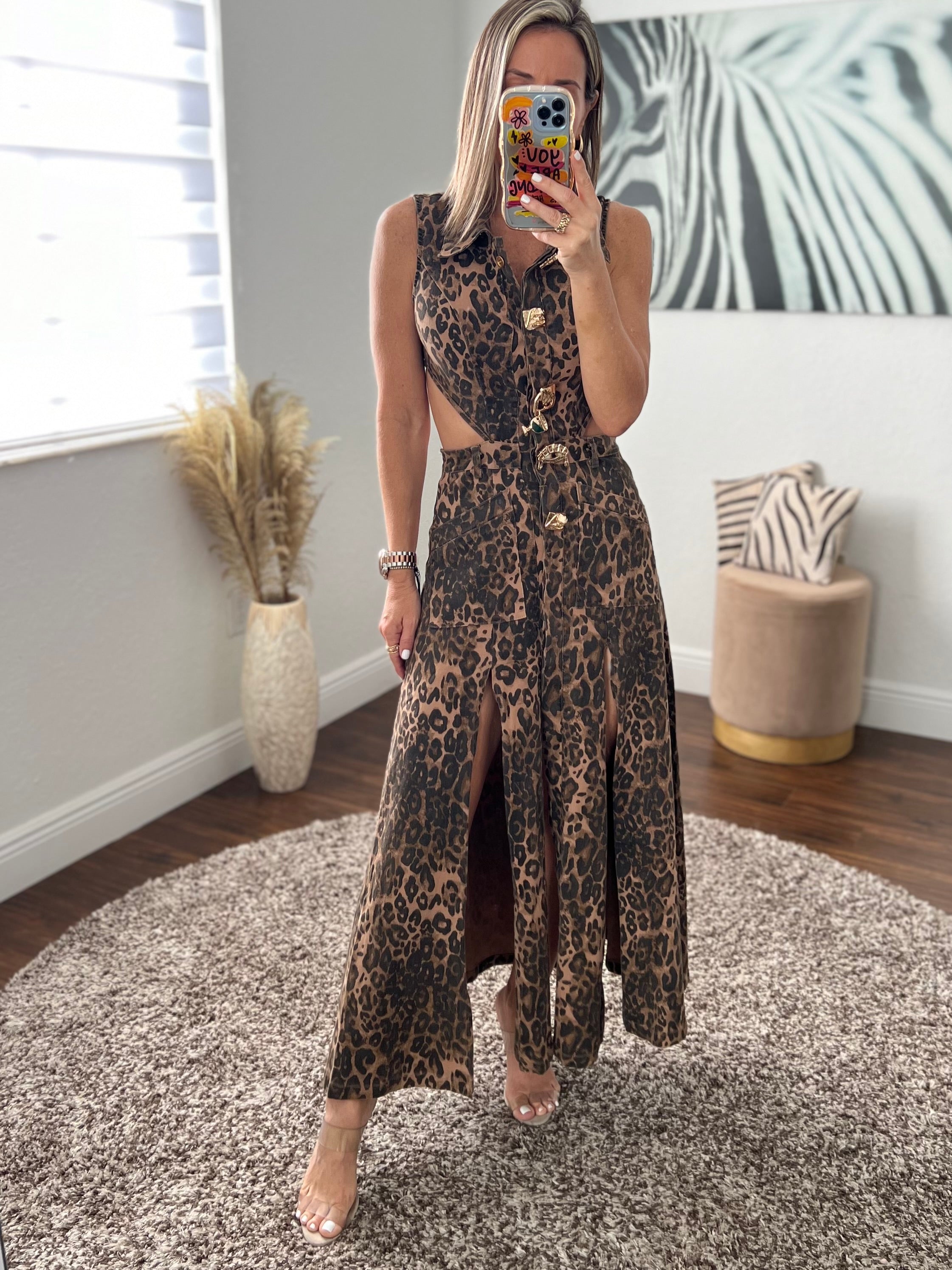 Muy fancy  Animal print  signature long dress