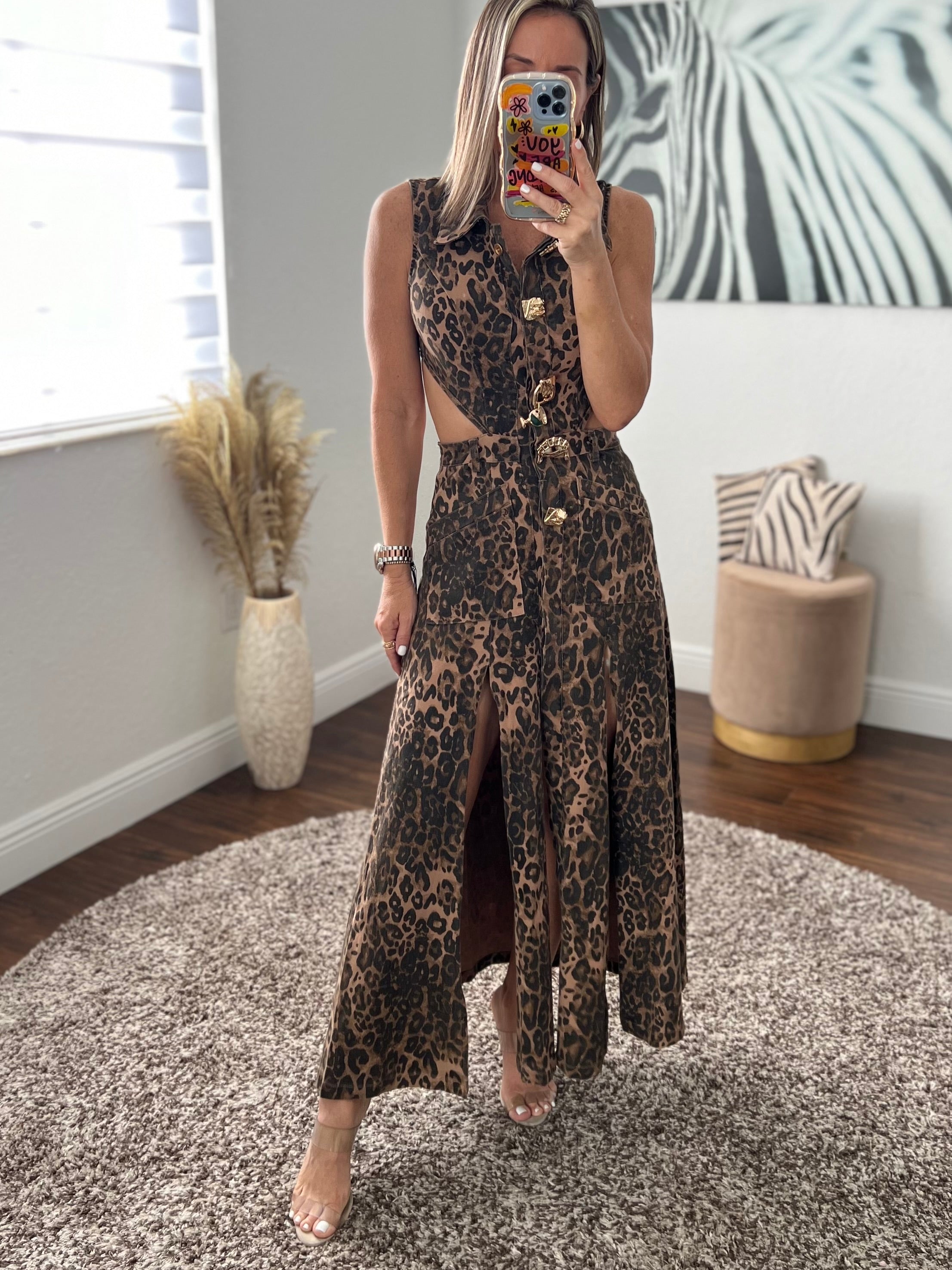 Muy fancy  Animal print  signature long dress