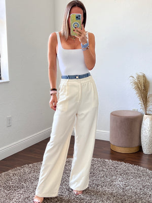 Cream/jeans lily pants