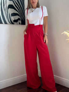 Red    jumpsuit/ pants