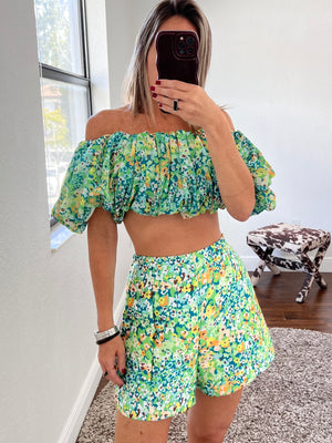 Set floral Short and  Matching top