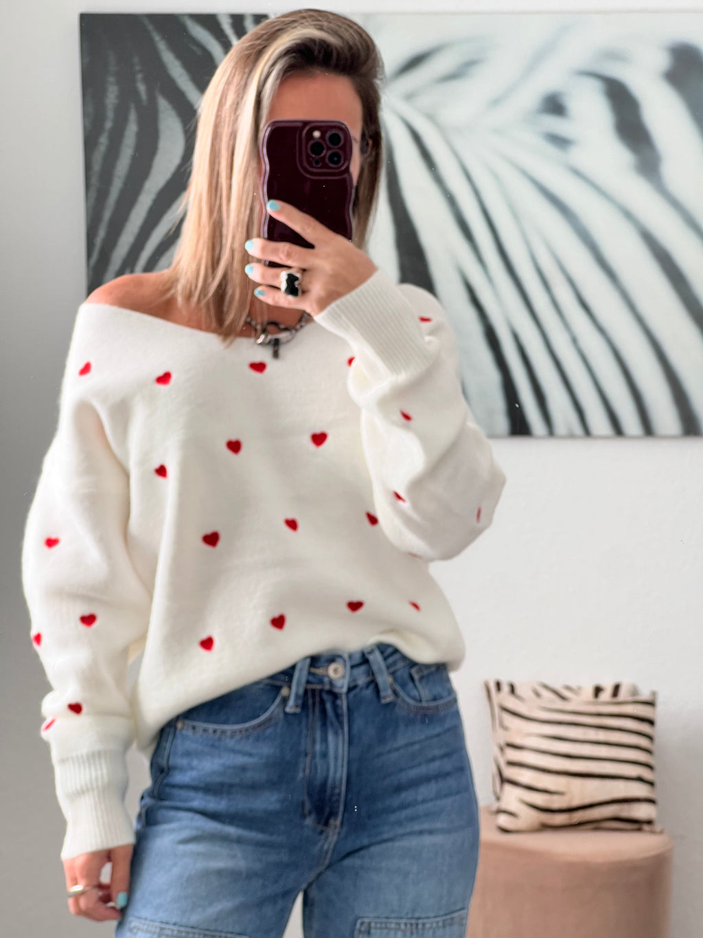 Red heart     Sweater