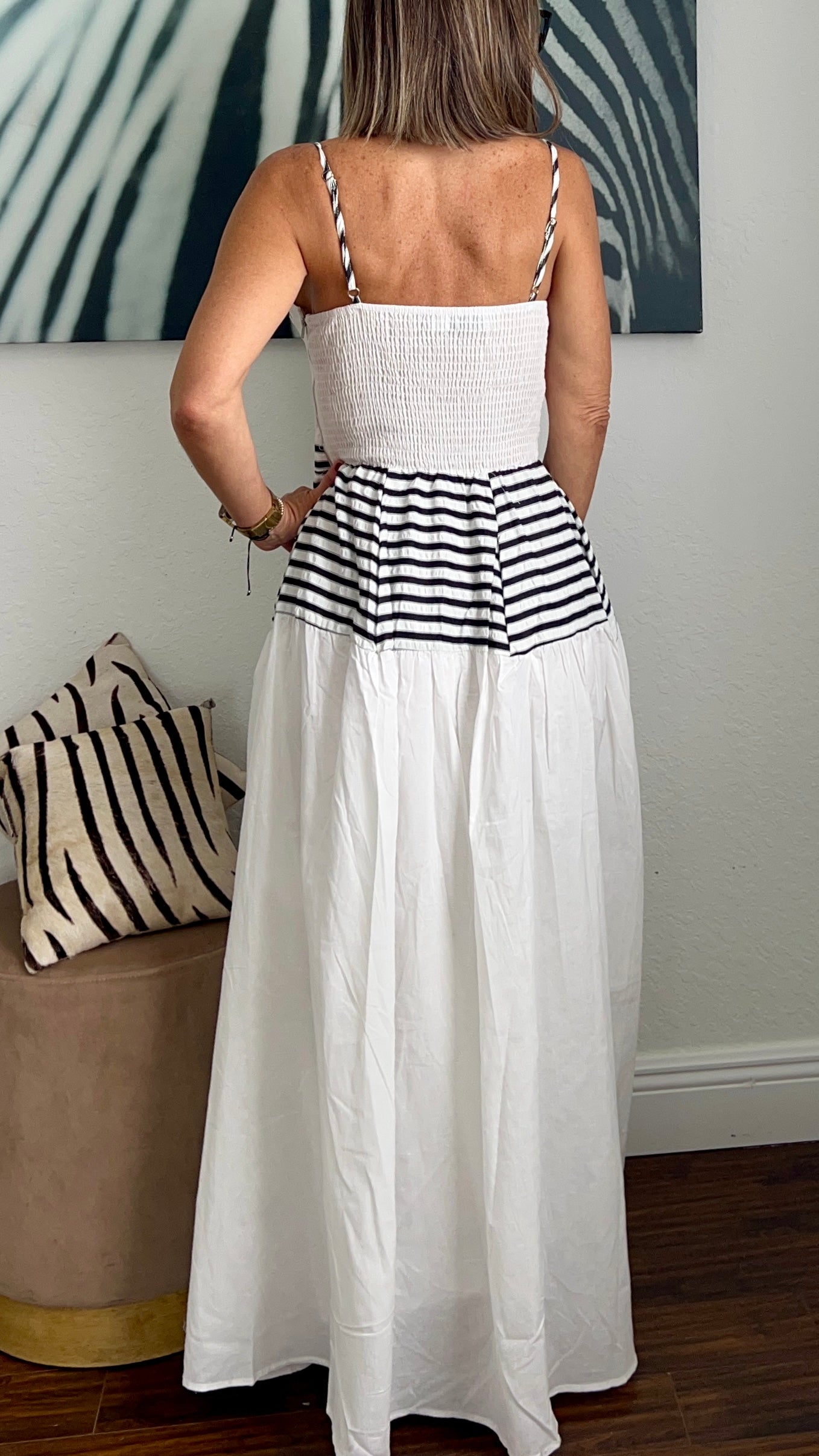 Black  stripes maxi   dress