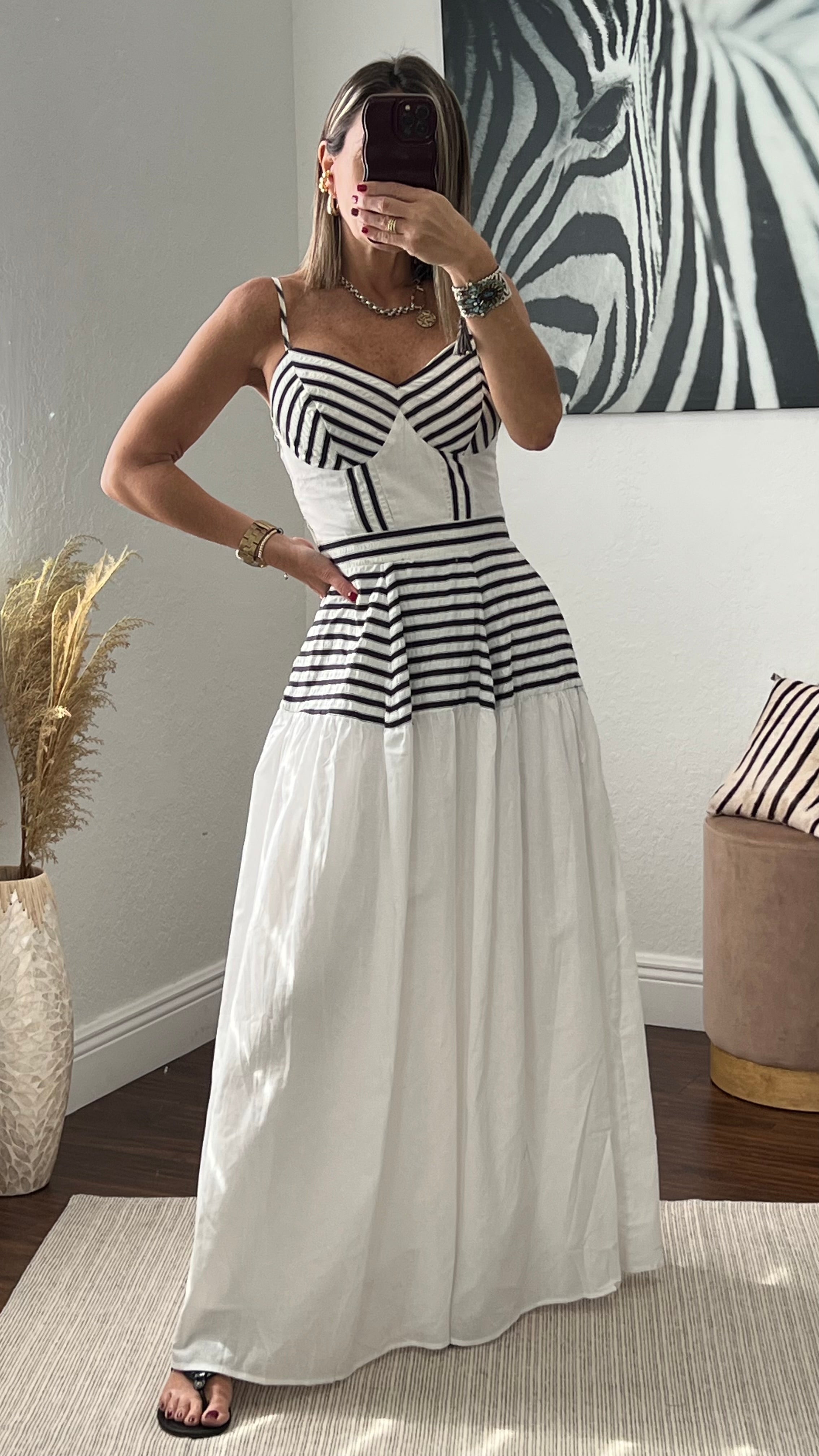 Black  stripes maxi   dress