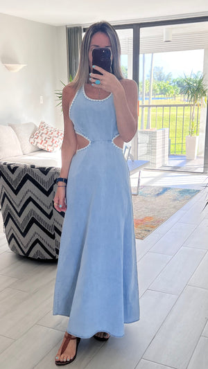 Light blue hersy   dress