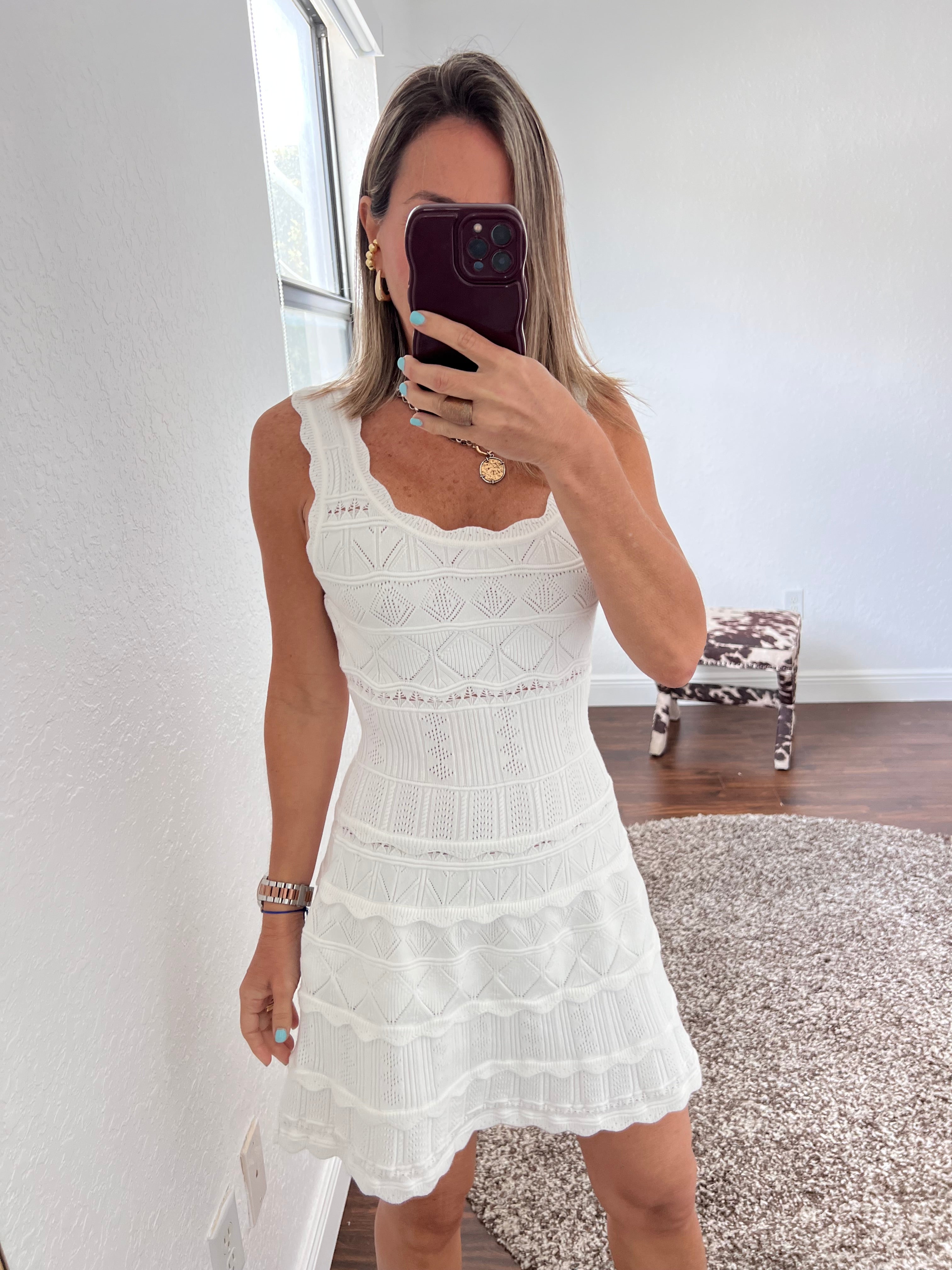 White  Mable   knit dress