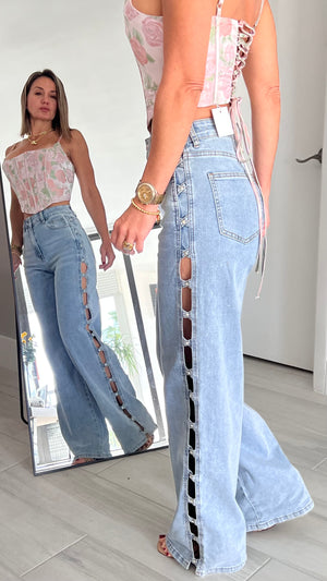 Cross side  jeans