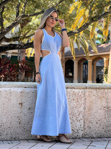 Light blue hersy   dress