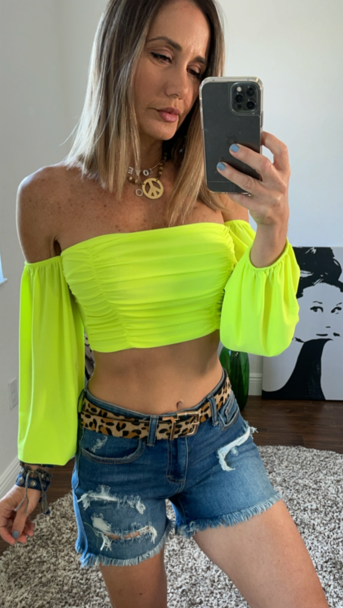 Yellow neon bra top