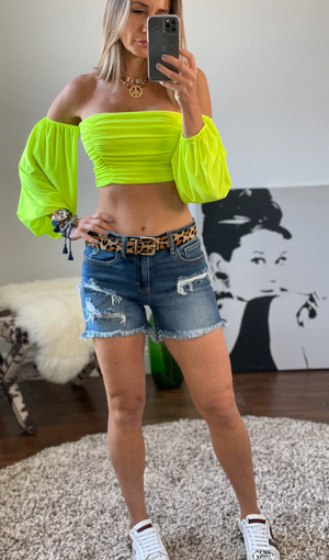 Yellow neon bra top